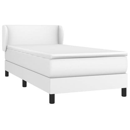 Giroletto a Molle con Materasso Bianco 100x200 cm in Similpelle | homemem39