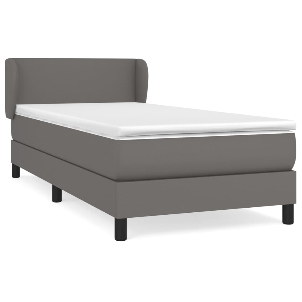 Giroletto a Molle con Materasso Grigio 100x200 cm in Similpelle | homemem39
