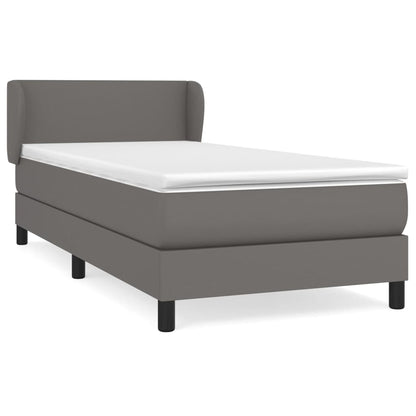 Giroletto a Molle con Materasso Grigio 100x200 cm in Similpelle | homemem39