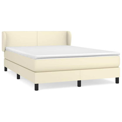 Giroletto a Molle con Materasso Crema 140x190 cm in Similpelle