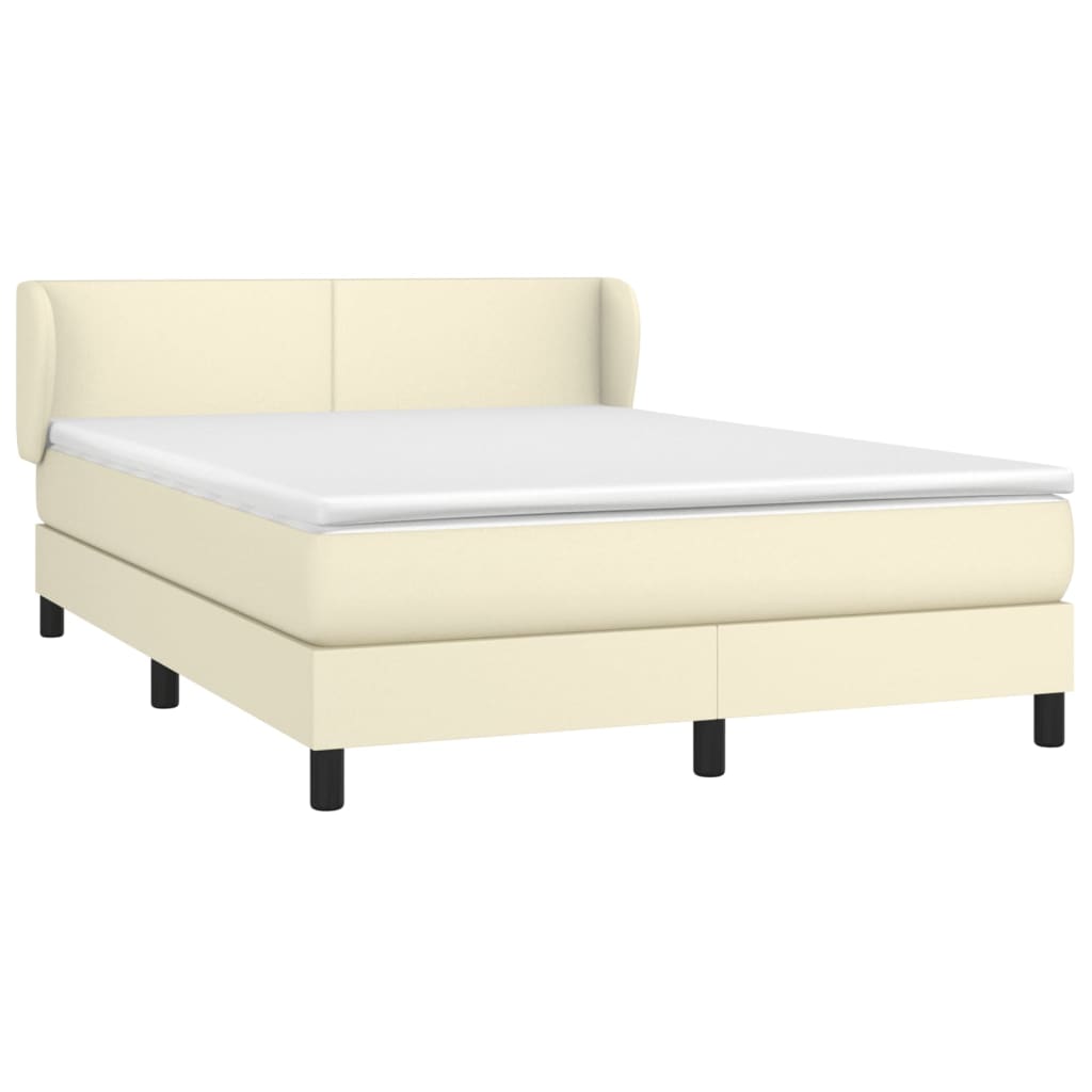 Giroletto a Molle con Materasso Crema 140x190 cm in Similpelle | homemem39