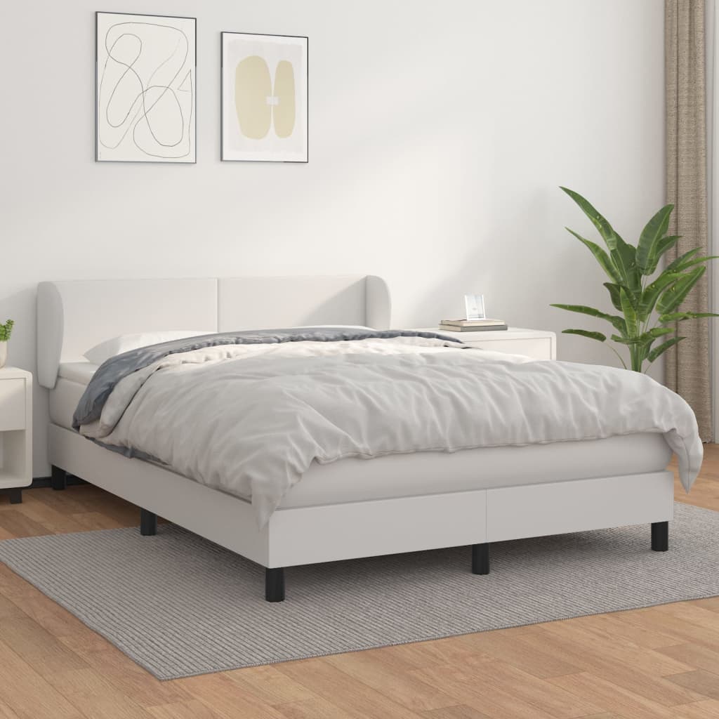 Giroletto a Molle con Materasso Bianco 140x200 cm in Similpelle | homemem39