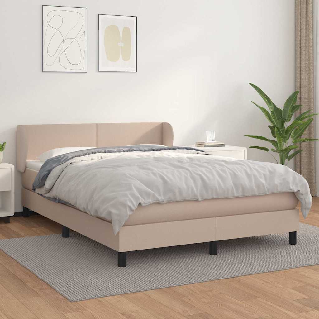 Giroletto a Molle con Materasso Cappuccino 140x200cm Similpelle