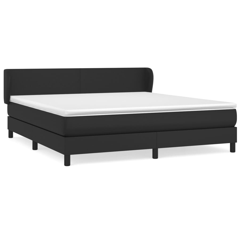 Giroletto a Molle con Materasso Nero 160x200 cm in Similpelle | homemem39