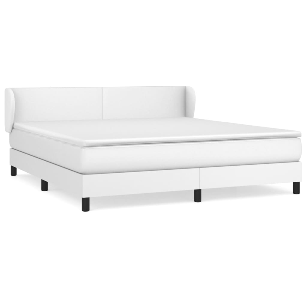 Giroletto a Molle con Materasso Bianco 160x200 cm in Similpelle | homemem39
