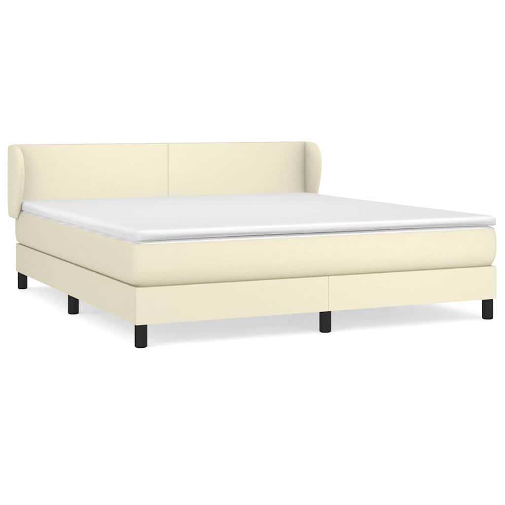 Giroletto a Molle con Materasso Crema 160x200 cm in Similpelle