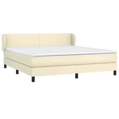 Giroletto a Molle con Materasso Crema 160x200 cm in Similpelle