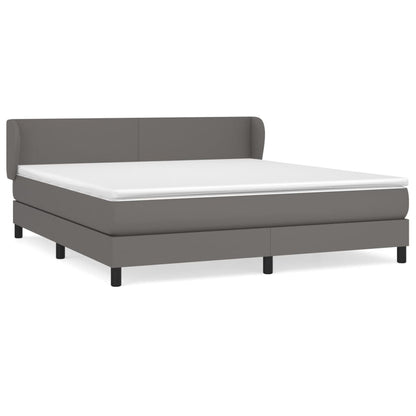 Giroletto a Molle con Materasso Grigio 160x200 cm in Similpelle | homemem39