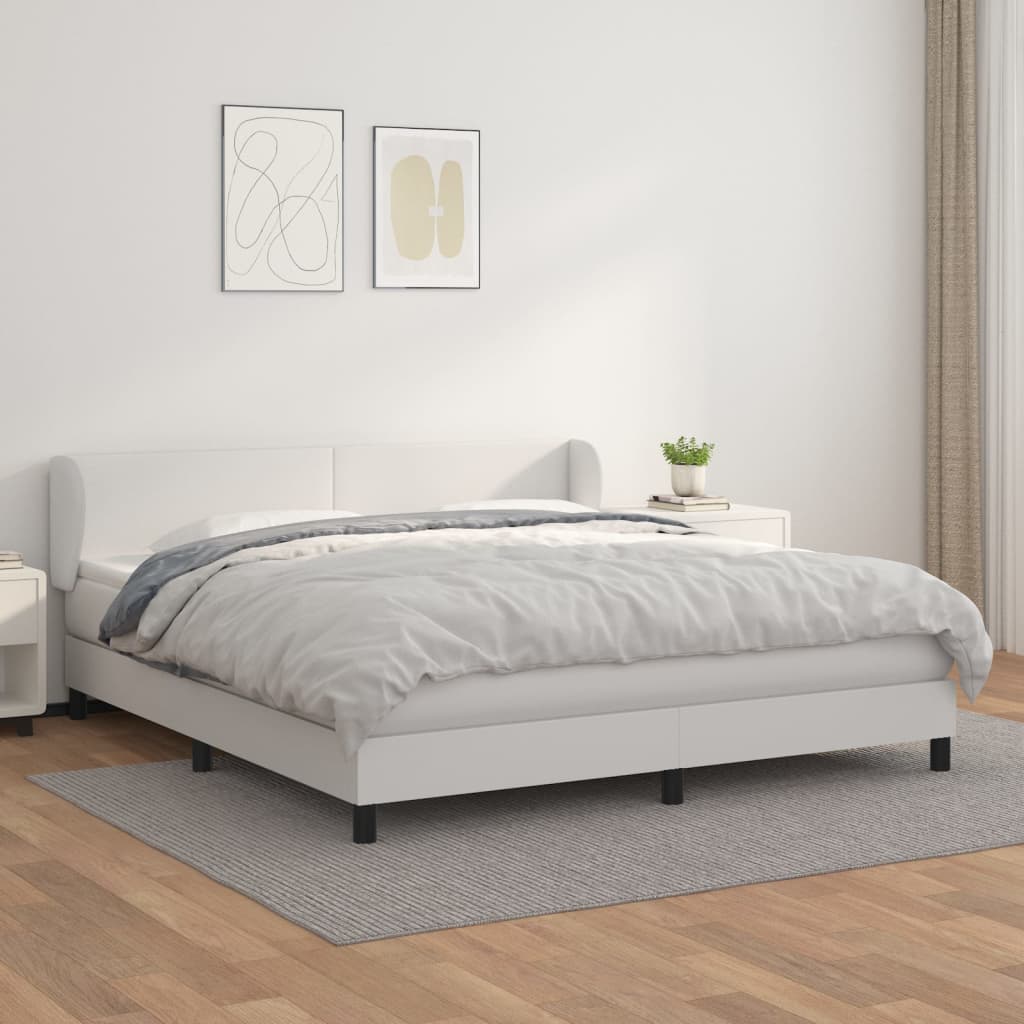 Giroletto a Molle con Materasso Bianco 180x200 cm in Similpelle | homemem39