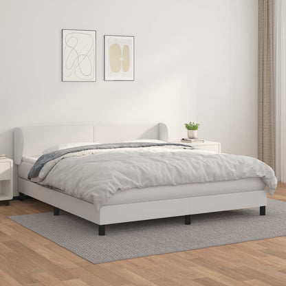 Giroletto a Molle con Materasso Bianco 180x200 cm in Similpelle | homemem39