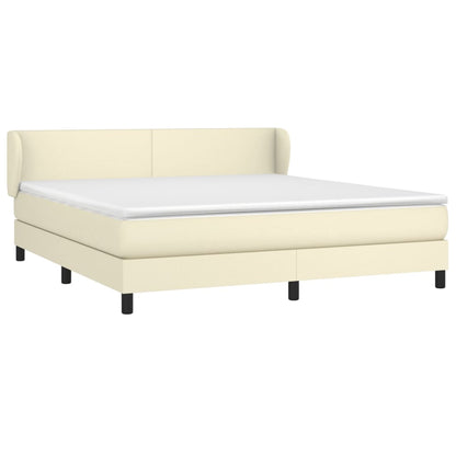 Giroletto a Molle con Materasso Crema 180x200 cm in Similpelle | homemem39
