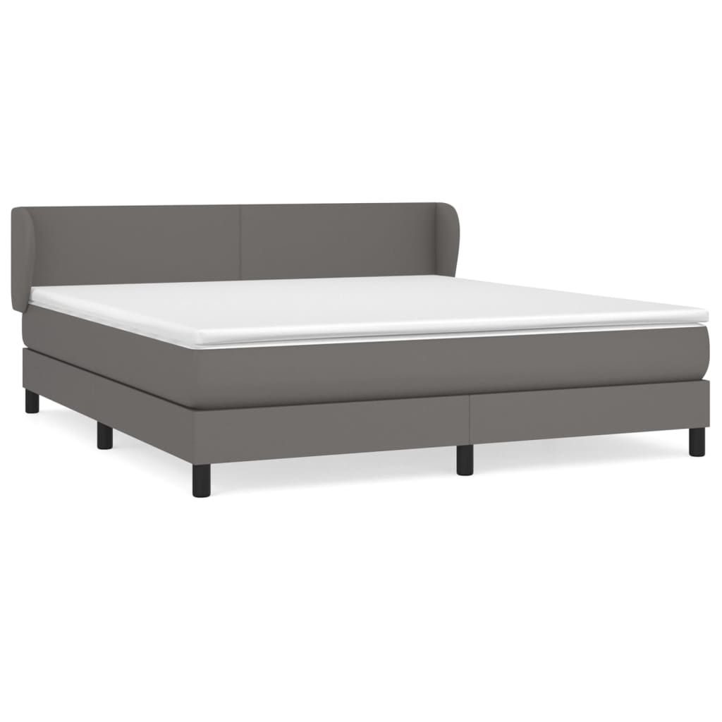 Giroletto a Molle con Materasso Grgio 180x200 cm in Similpelle | homemem39