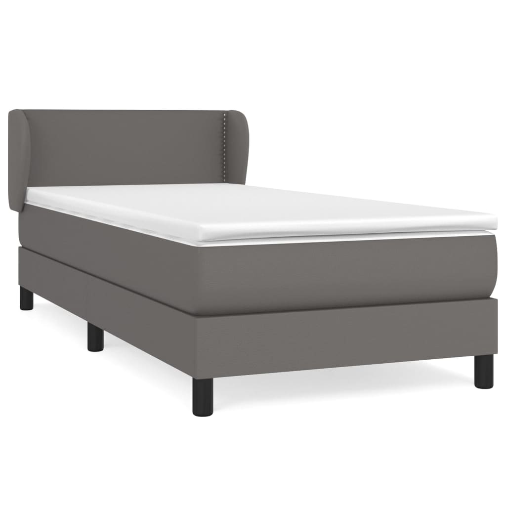 Giroletto a Molle con Materasso Grgio 80x200 cm in Similpelle | homemem39