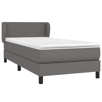 Giroletto a Molle con Materasso Grgio 80x200 cm in Similpelle | homemem39