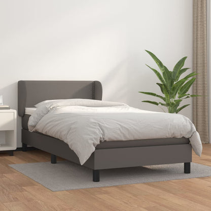 Giroletto a Molle con Materasso Grgio 80x200 cm in Similpelle | homemem39