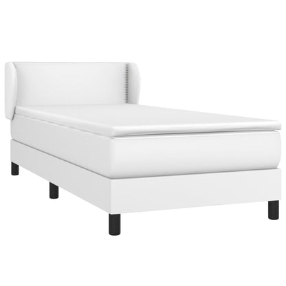 Giroletto a Molle con Materasso Bianco 100x200 cm in Similpelle | homemem39