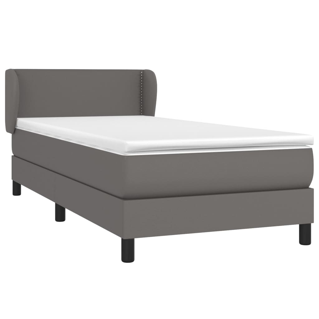 Giroletto a Molle con Materasso Grigio 100x200 cm in Similpelle | homemem39