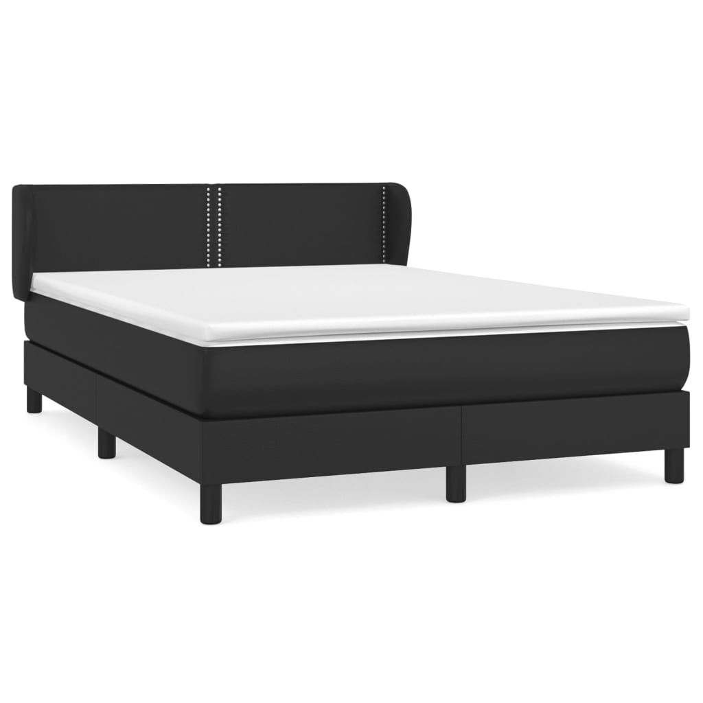 Giroletto a Molle con Materasso Nero 140x190 cm in Similpelle | homemem39