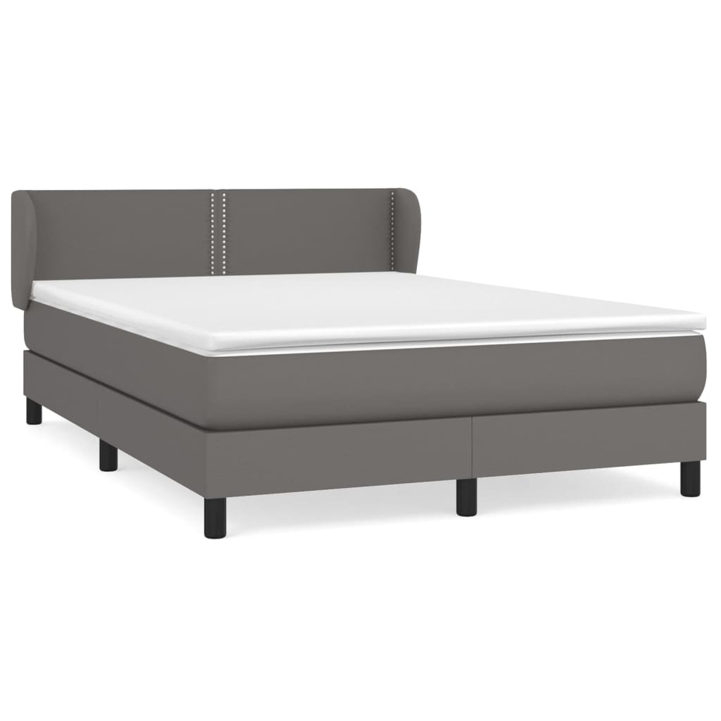 Giroletto a Molle con Materasso Grigio 140x190 cm in Similpelle | homemem39