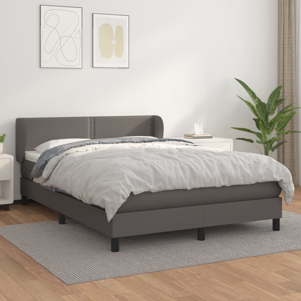 Giroletto a Molle con Materasso Grigio 140x190 cm in Similpelle | homemem39