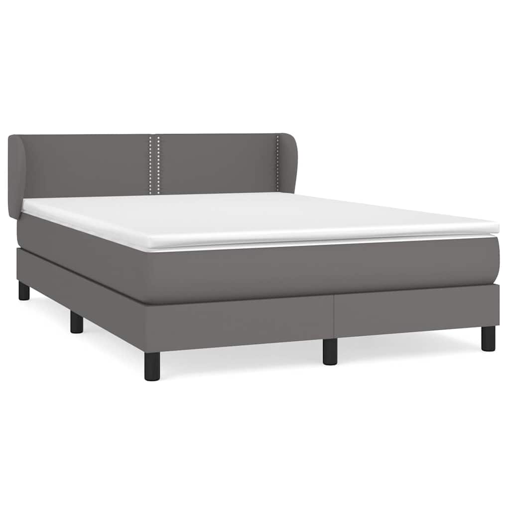 Giroletto a Molle con Materasso Grigio 140x200 cm in Similpelle