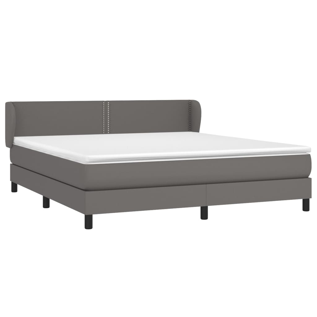 Giroletto a Molle con Materasso Grgio 180x200 cm in Similpelle | homemem39