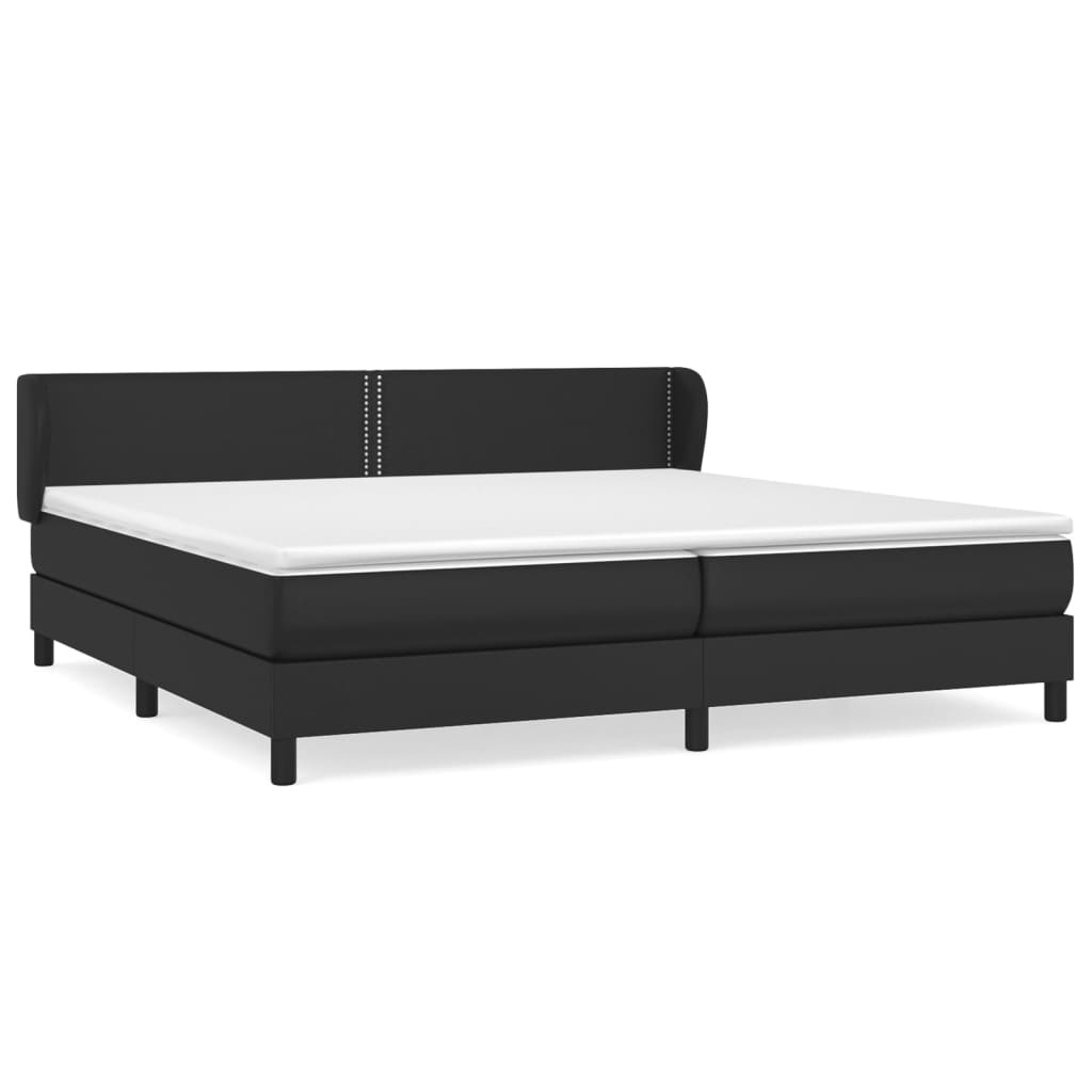 Giroletto a Molle con Materasso Nero 200x200 cm in Similpelle | homemem39