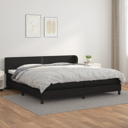 Giroletto a Molle con Materasso Nero 200x200 cm in Similpelle | homemem39