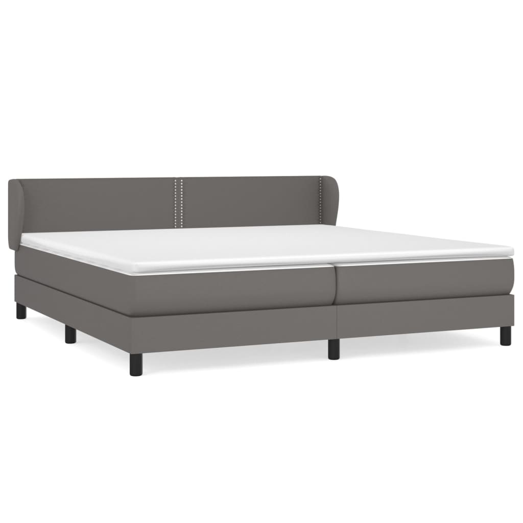 Giroletto a Molle con Materasso Grgio 200x200 cm in Similpelle | homemem39