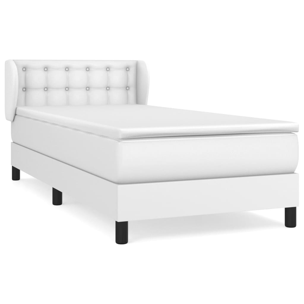 Giroletto a Molle con Materasso Bianco 80x200 cm in Similpelle | homemem39