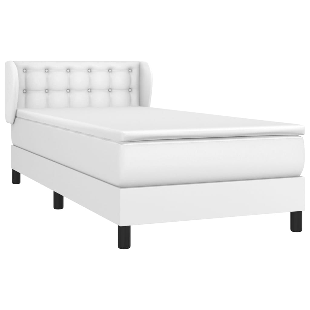 Giroletto a Molle con Materasso Bianco 80x200 cm in Similpelle | homemem39