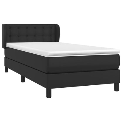 Giroletto a Molle con Materasso Nero 90x190 cm in Similpelle | homemem39