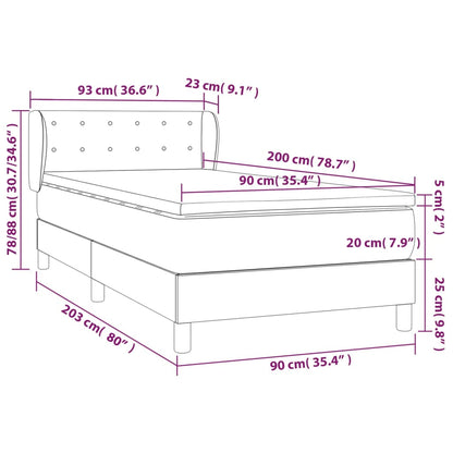 Giroletto a Molle con Materasso Crema 90x200 cm in Similpelle | homemem39