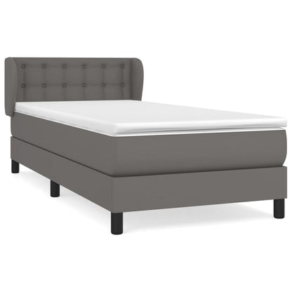 Giroletto a Molle con Materasso Grgio 90x200 cm in Similpelle | homemem39