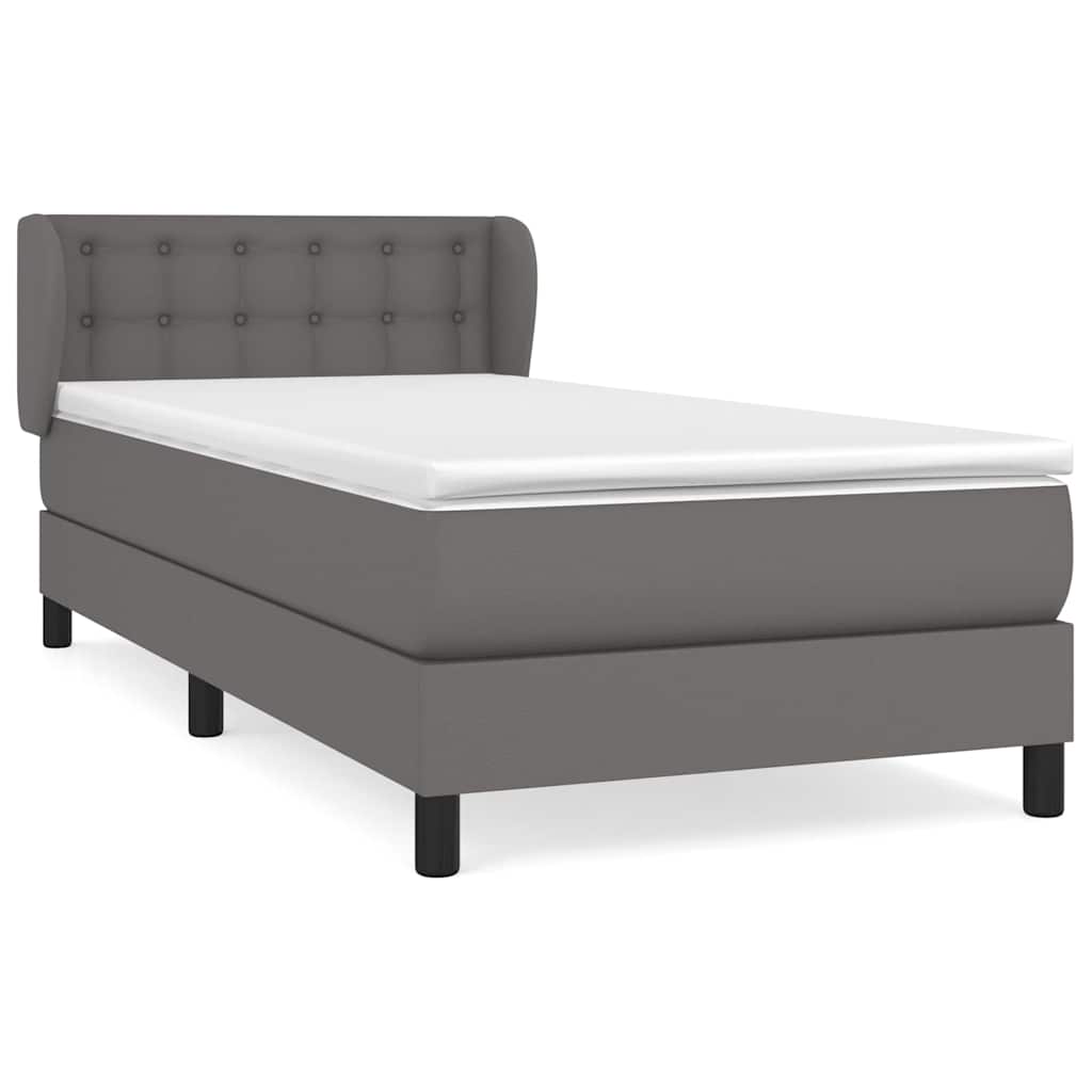 Giroletto a Molle con Materasso Grigio 100x200 cm in Similpelle