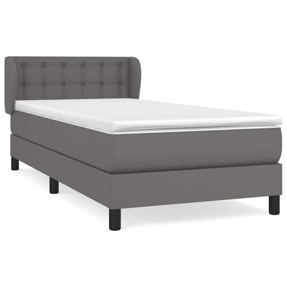 Giroletto a Molle con Materasso Grigio 100x200 cm in Similpelle