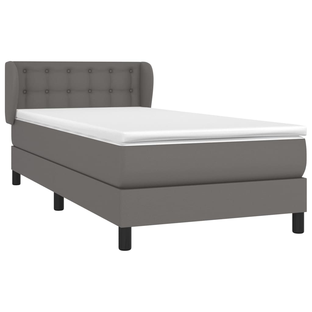 Giroletto a Molle con Materasso Grigio 100x200 cm in Similpelle | homemem39