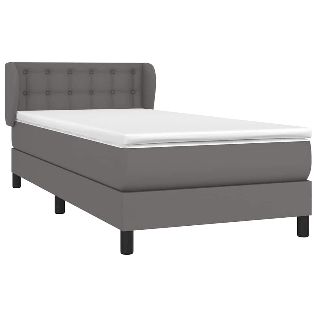 Giroletto a Molle con Materasso Grigio 100x200 cm in Similpelle