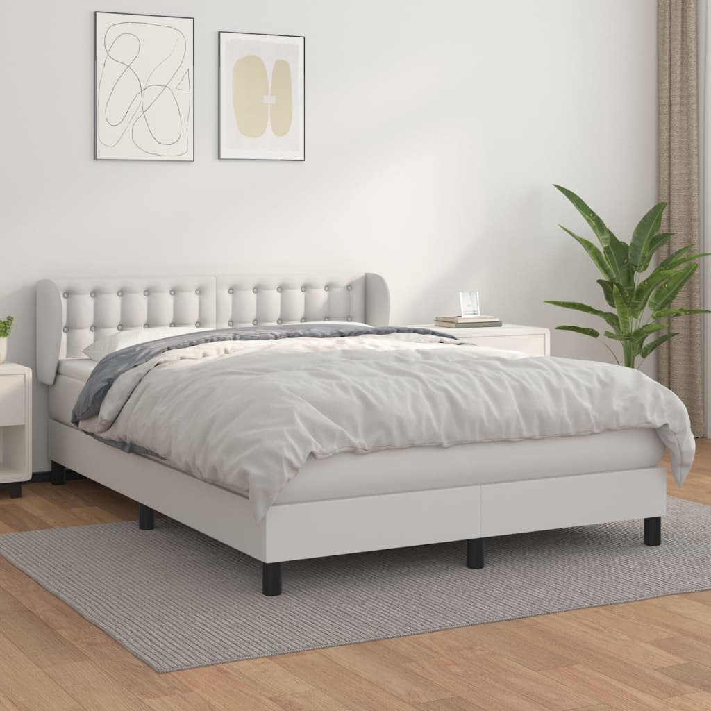 Giroletto a Molle con Materasso Bianco 140x190 cm in Similpelle | homemem39