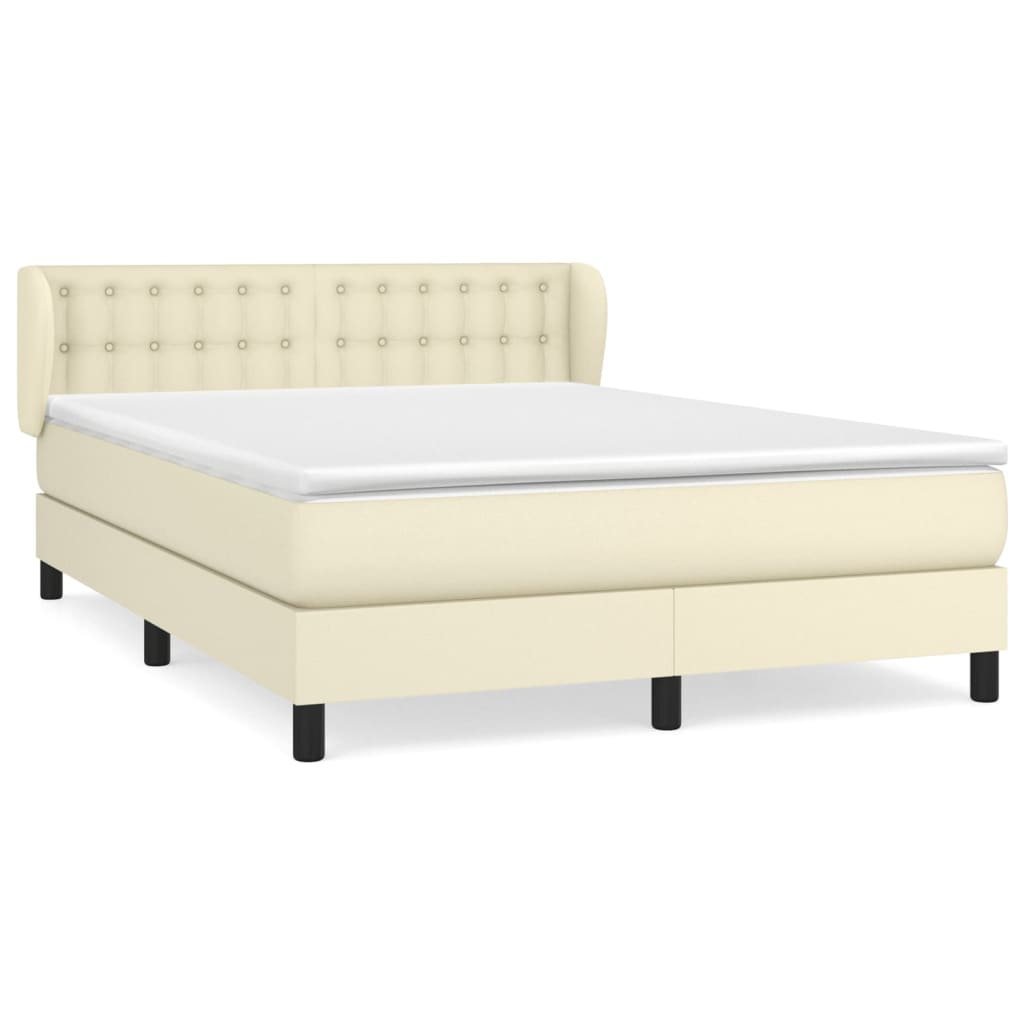 Giroletto a Molle con Materasso Crema 140x190 cm in Similpelle | homemem39