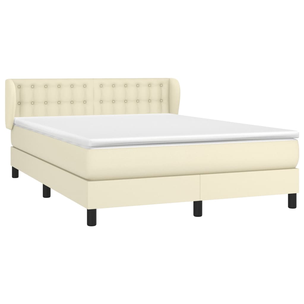 Giroletto a Molle con Materasso Crema 140x190 cm in Similpelle | homemem39