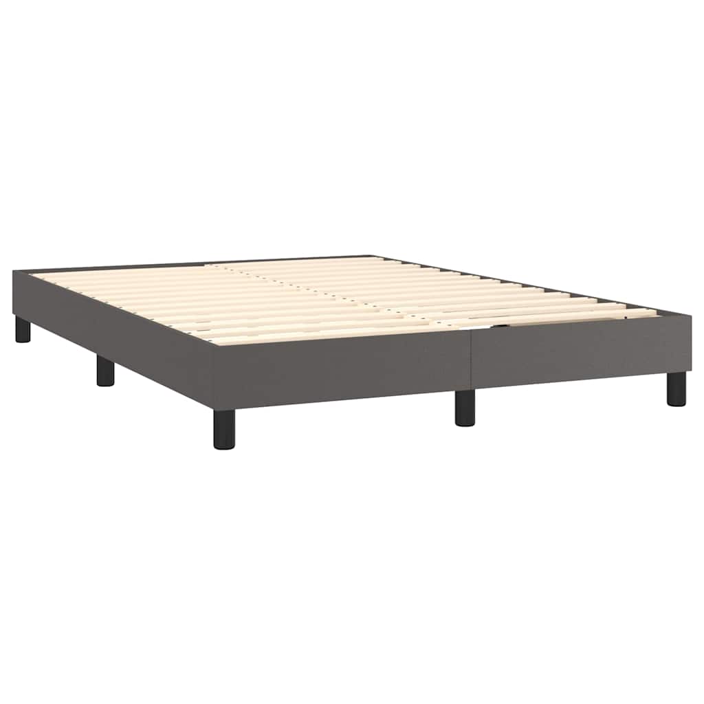 Giroletto a Molle con Materasso Grigio 140x190 cm in Similpelle