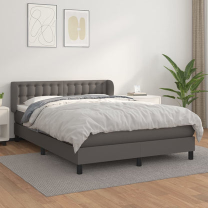 Giroletto a Molle con Materasso Grigio 140x190 cm in Similpelle | homemem39