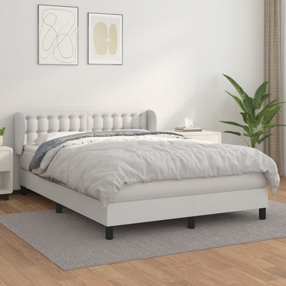 Giroletto a Molle con Materasso Bianco 140x200 cm in Similpelle | homemem39