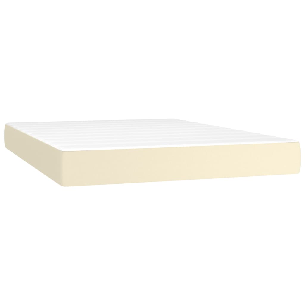 Giroletto a Molle con Materasso Crema 140x200 cm in Similpelle | homemem39