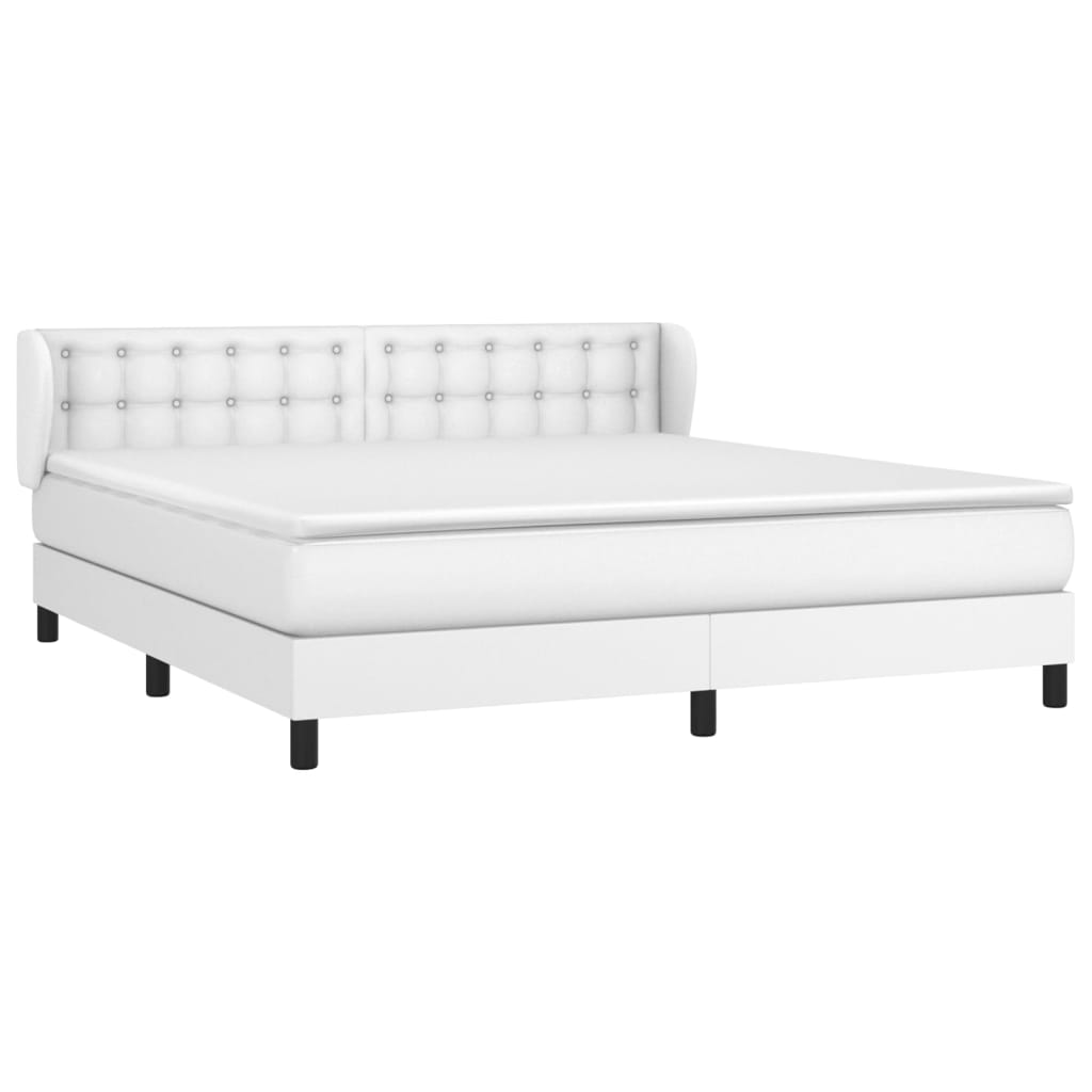 Giroletto a Molle con Materasso Bianco 160x200 cm in Similpelle | homemem39