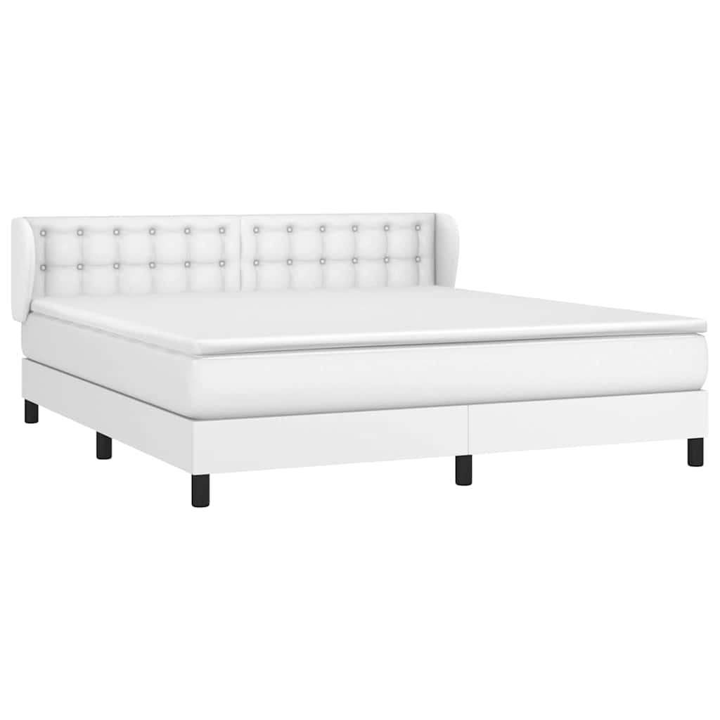 Giroletto a Molle con Materasso Bianco 160x200 cm in Similpelle