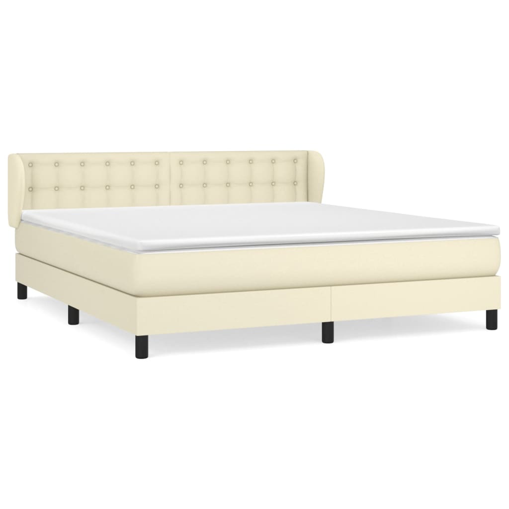 Giroletto a Molle con Materasso Crema 160x200 cm in Similpelle | homemem39