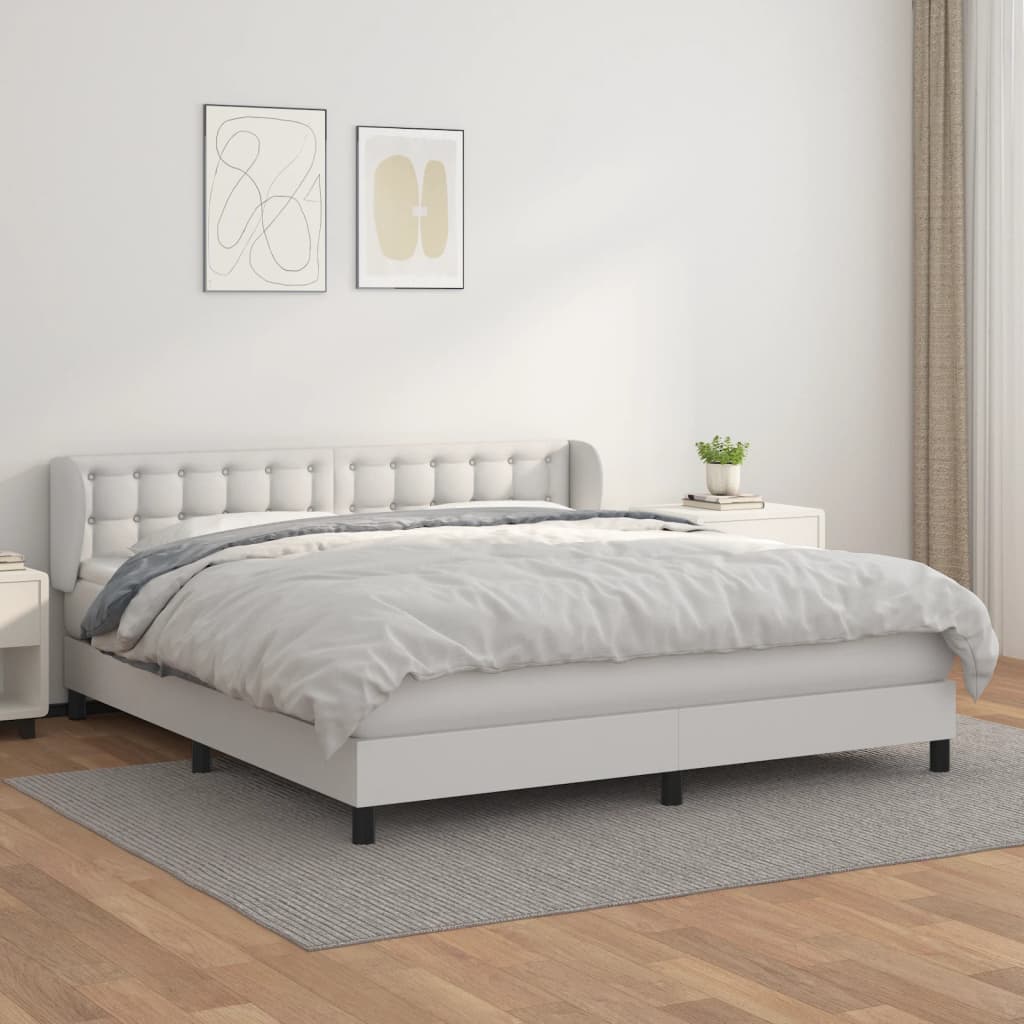 Giroletto a Molle con Materasso Bianco 180x200 cm in Similpelle | homemem39