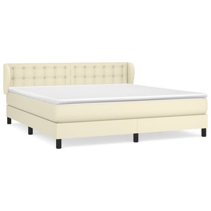 Giroletto a Molle con Materasso Crema 180x200 cm in Similpelle | homemem39